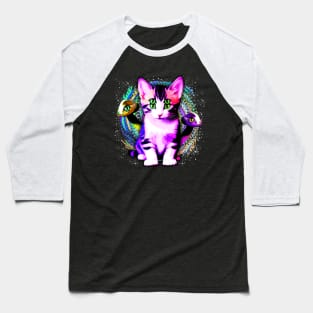 Kitty Cat Psychic Aesthetics Surreal Art Baseball T-Shirt